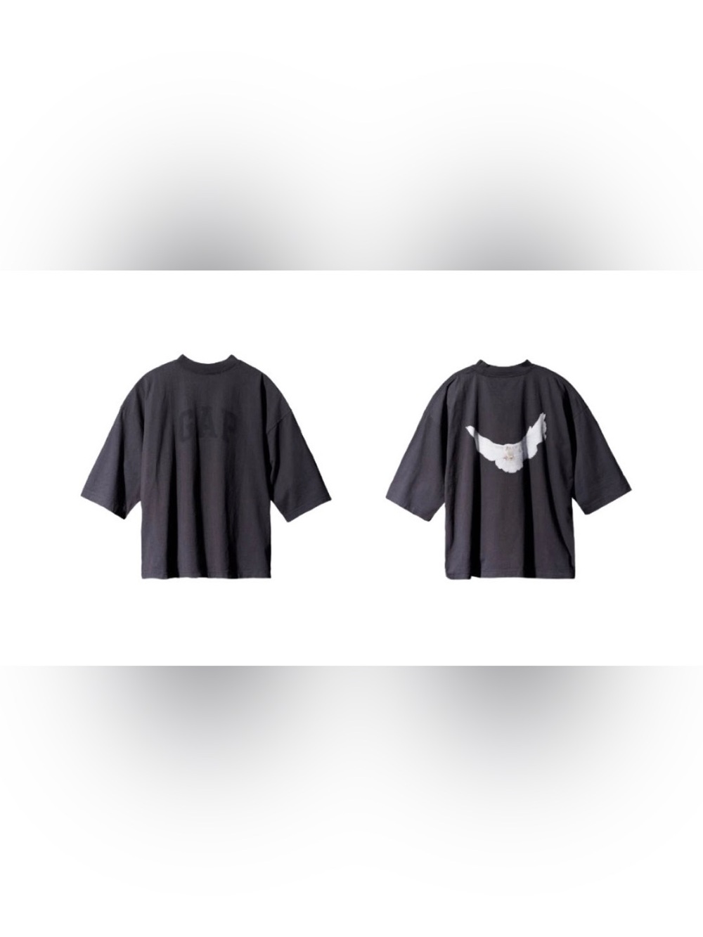 Yeezy x GAP x Balenciaga 3/4 Dove Tee Drk Gry - Picture 2 of 3